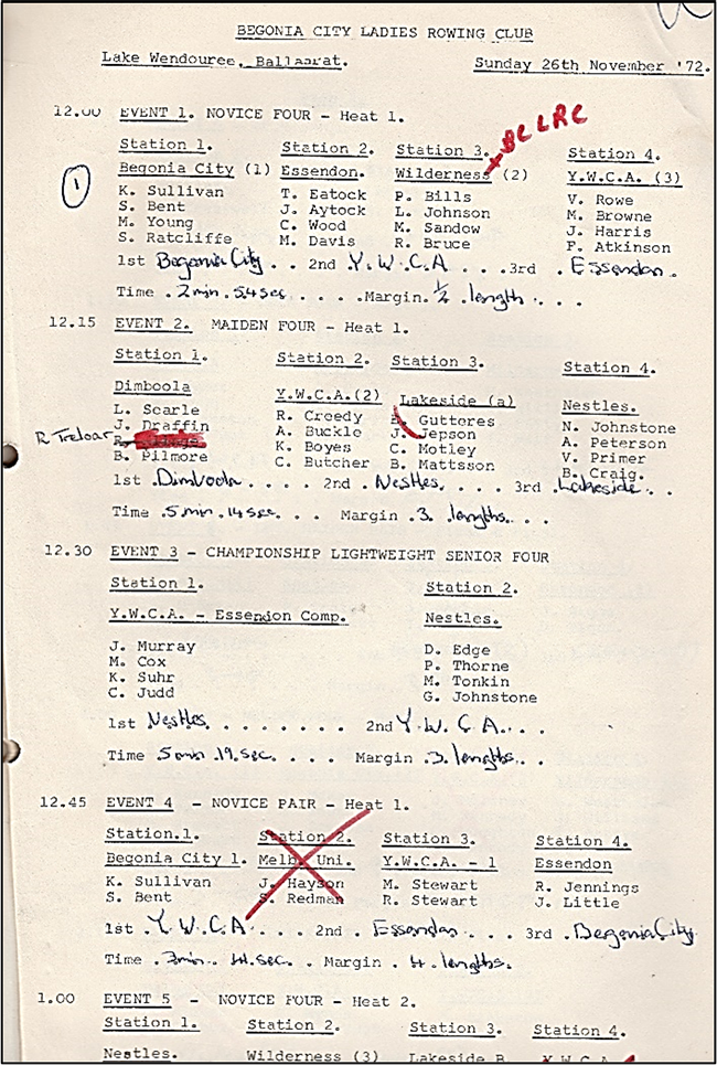 1972 regatta program page 1